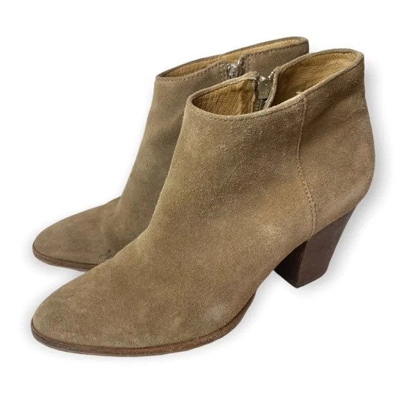 J. Crew Brown Suede Side Zip  Ankle Booties - Picture 6 of 13
